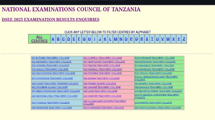 NECTA ACSEE Results 2025/2026-MATOKEO YA MTIHANI WA UALIMU -( DSEE)